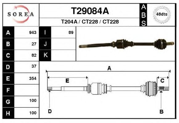 Arbre de transmission T29084A