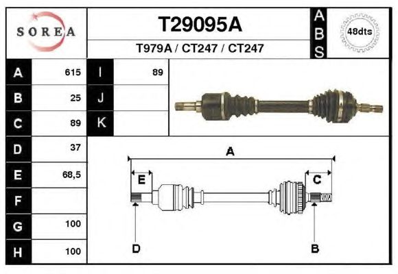 Arbre de transmission T29095A