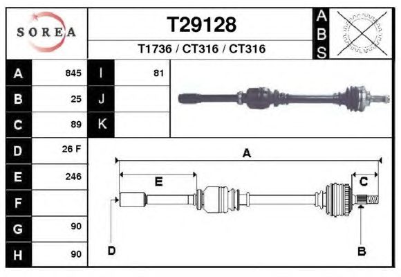 Arbre de transmission T29128