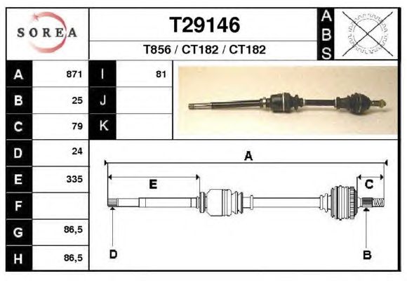 Arbre de transmission T29146