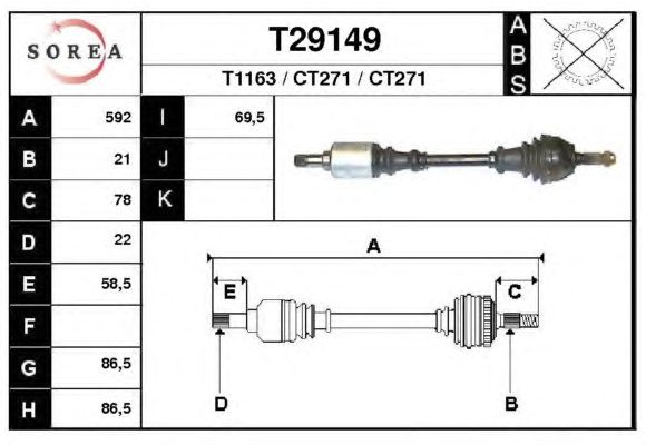 Arbre de transmission T29149