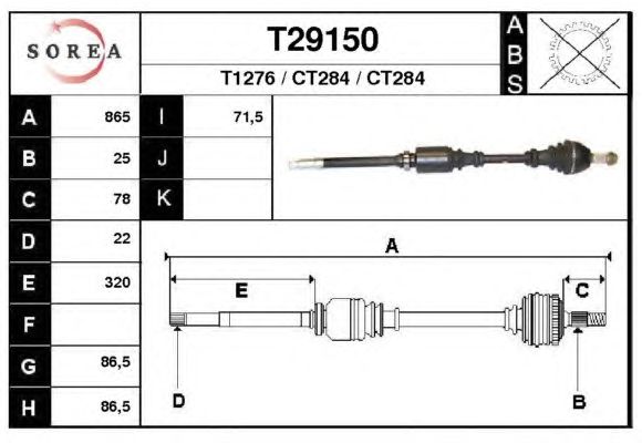 Arbre de transmission T29150