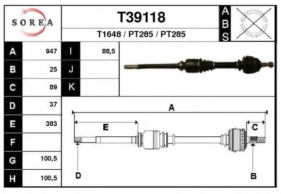 Árbol de transmisión T39118