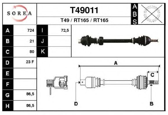 Veio de transmissão T49011