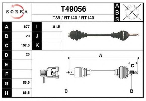 Veio de transmissão T49056