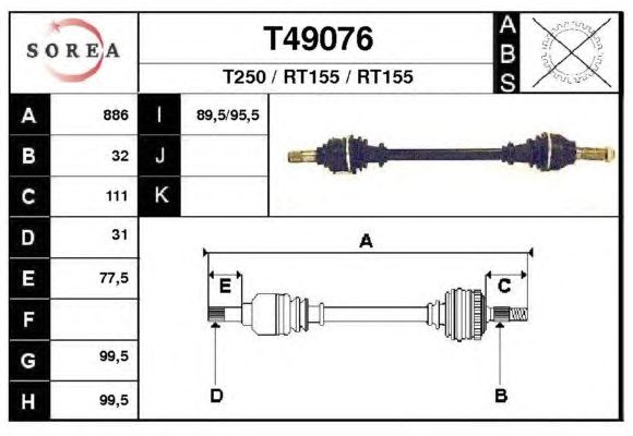 Veio de transmissão T49076