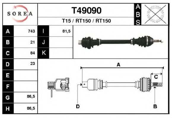 Veio de transmissão T49090