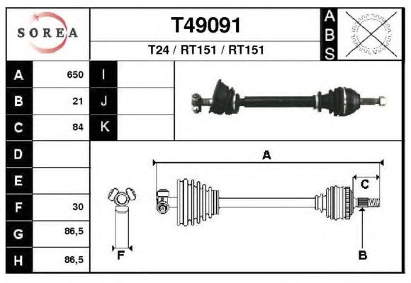 Veio de transmissão T49091