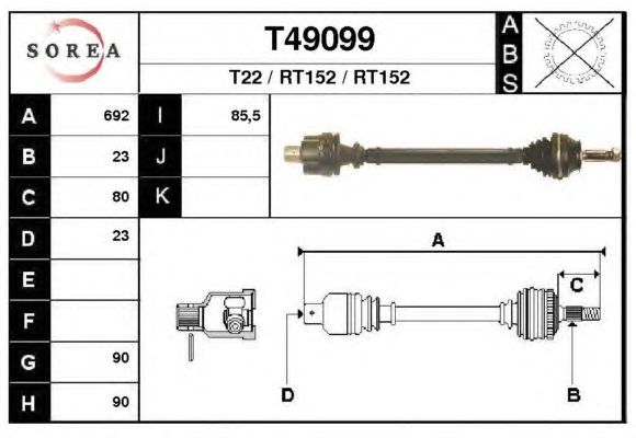 Árbol de transmisión T49099