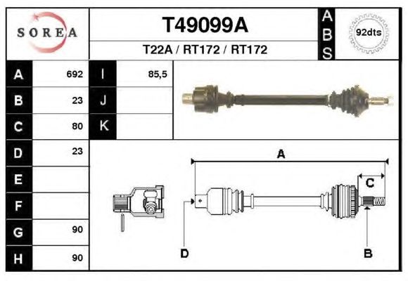 Árbol de transmisión T49099A