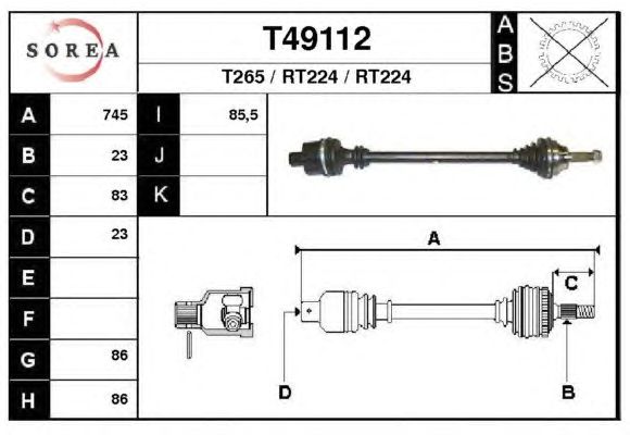 Arbre de transmission T49112
