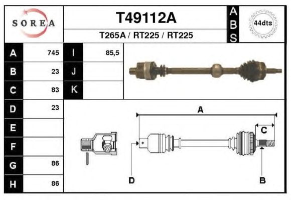 Arbre de transmission T49112A