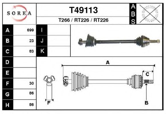 Arbre de transmission T49113