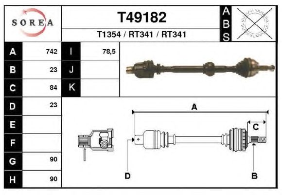 Arbre de transmission T49182