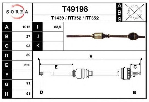 Arbre de transmission T49198