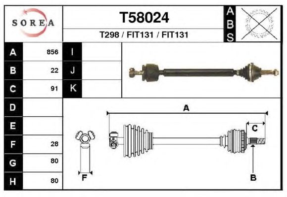Veio de transmissão T58024