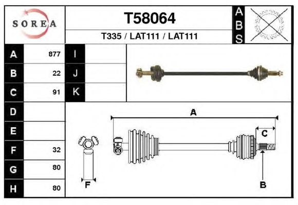 Arbre de transmission T58064