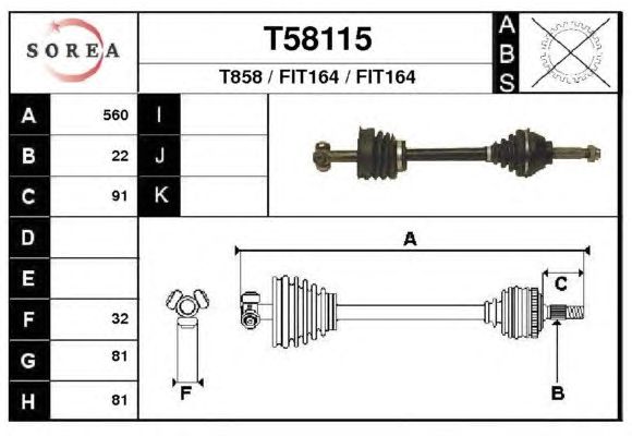 Arbre de transmission T58115