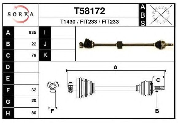 Arbre de transmission T58172