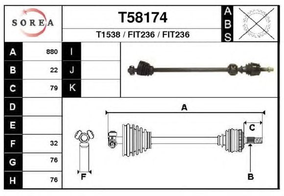 Arbre de transmission T58174