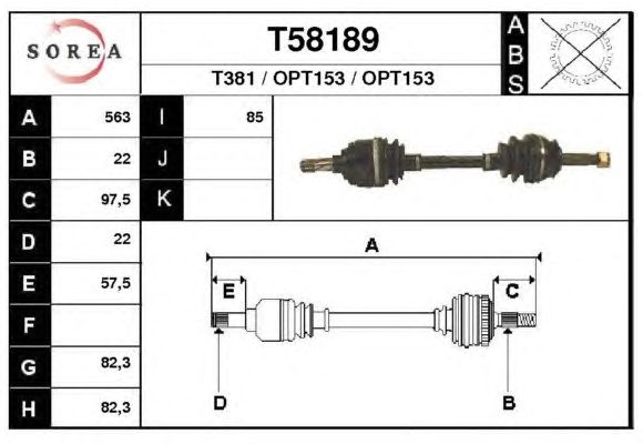 Arbre de transmission T58189