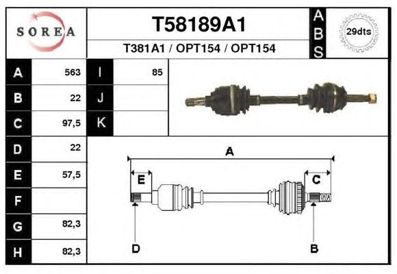 Veio de transmissão T58189A1