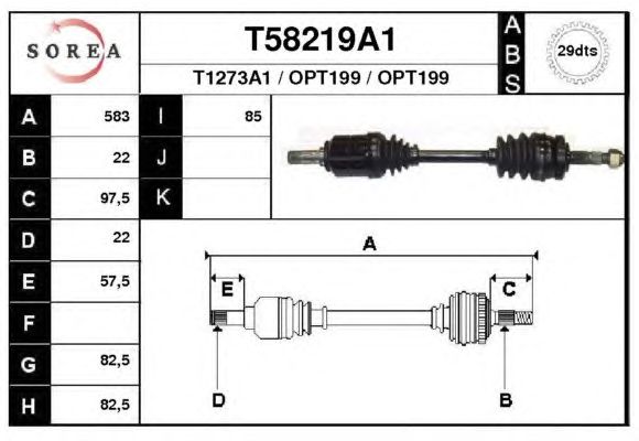 Arbre de transmission T58219A1