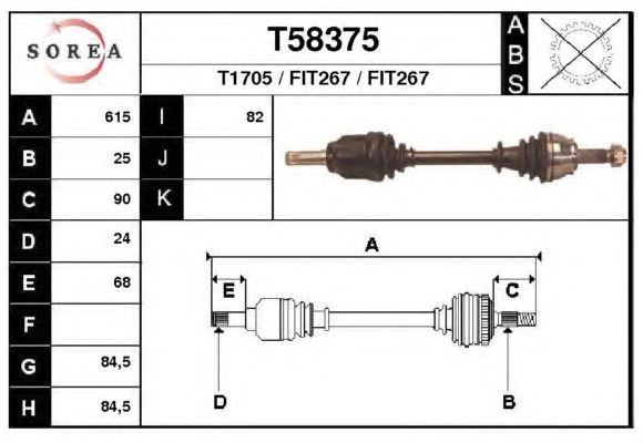 Arbre de transmission T58375