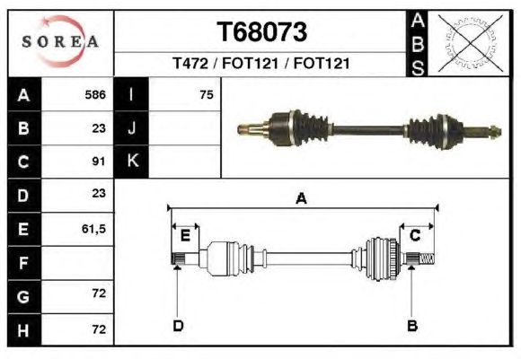 Veio de transmissão T68073