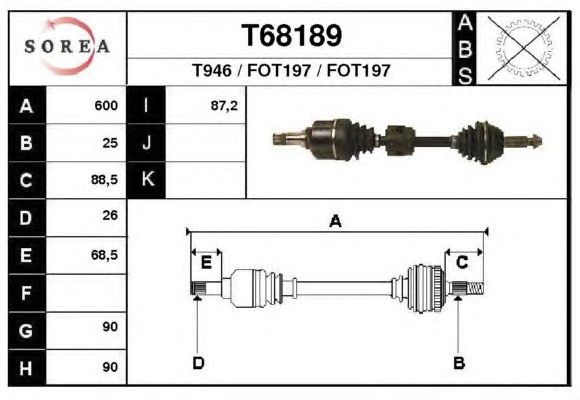 Άξονας μετάδοσης κίνησης T68189