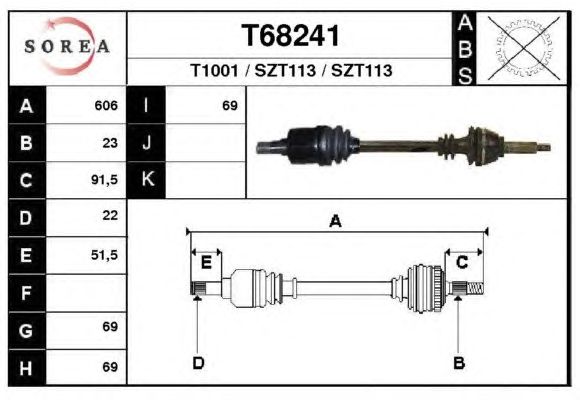 Arbre de transmission T68241