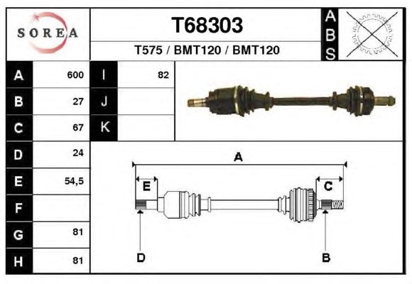 Albero motore/Semiasse T68303