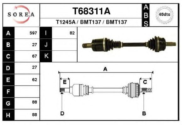 Άξονας μετάδοσης κίνησης T68311A