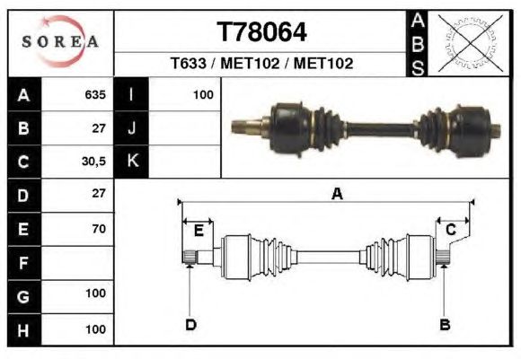 Arbre de transmission T78064