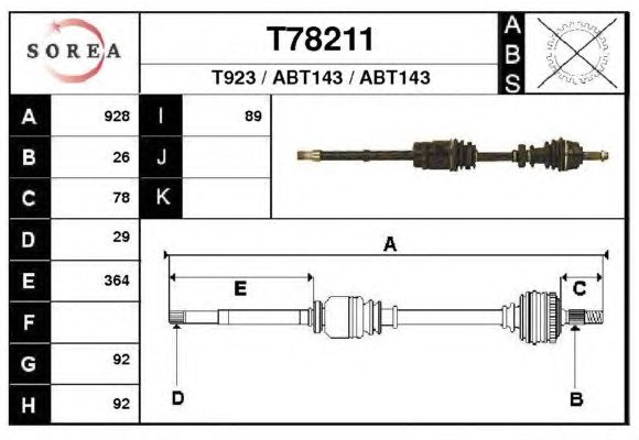 Árbol de transmisión T78211