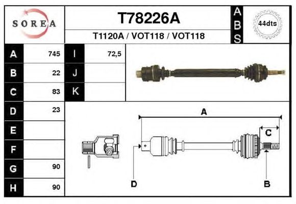 Arbre de transmission T78226A