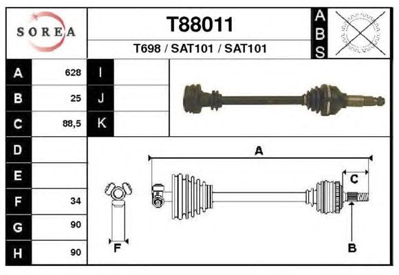 Άξονας μετάδοσης κίνησης T88011