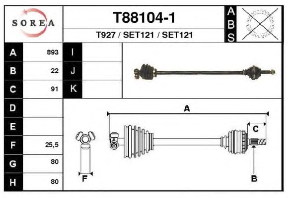 Árbol de transmisión T88104-1