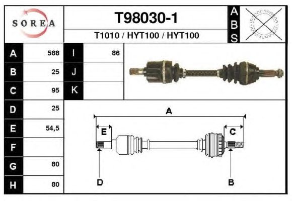 Veio de transmissão T98030-1