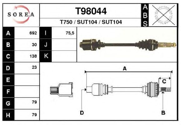 Arbre de transmission T98044