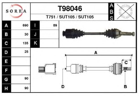 Arbre de transmission T98046