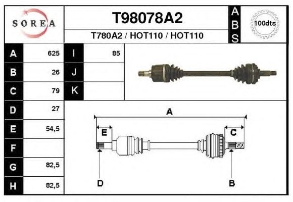 Arbre de transmission T98078A2