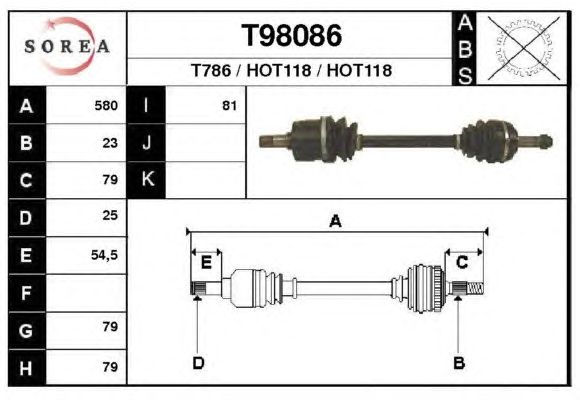 Άξονας μετάδοσης κίνησης T98086