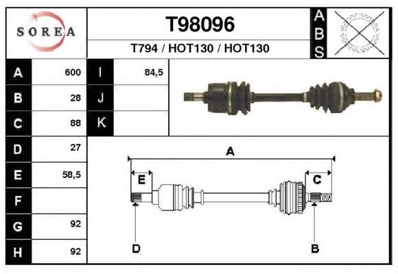 Veio de transmissão T98096