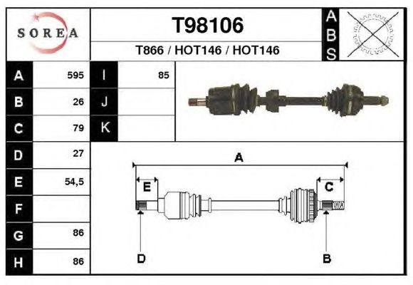 Arbre de transmission T98106