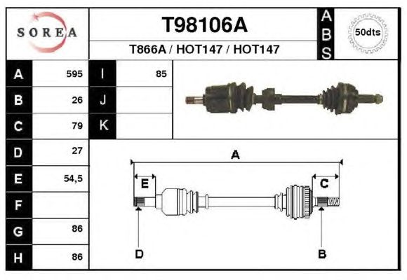Arbre de transmission T98106A