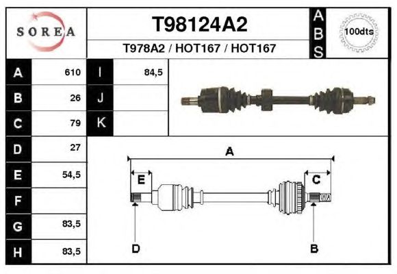 Arbre de transmission T98124A2