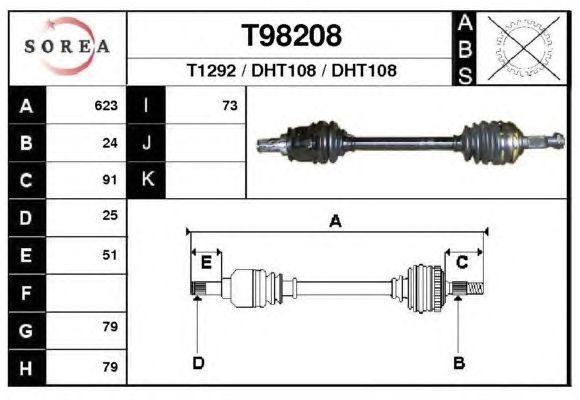 Arbre de transmission T98208