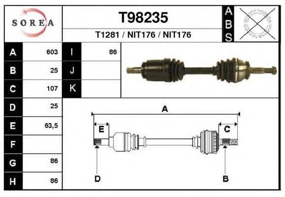 Άξονας μετάδοσης κίνησης T98235
