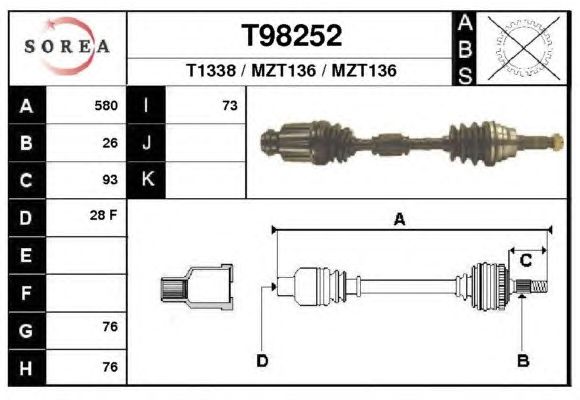 Arbre de transmission T98252